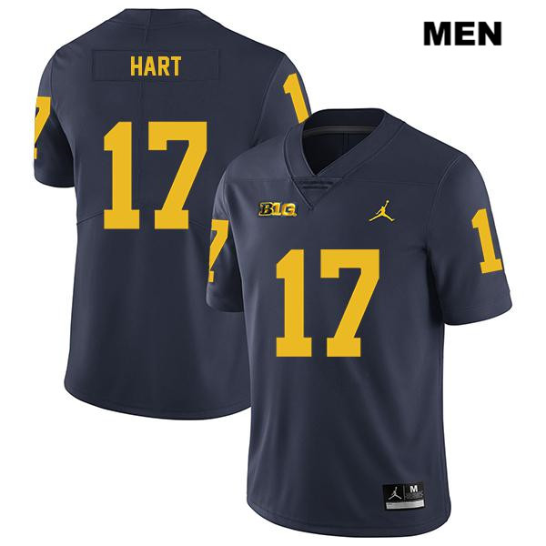 Men's NCAA Michigan Wolverines Will Hart #17 Navy Jordan Brand Authentic Stitched Legend Football College Jersey PO25O01JF